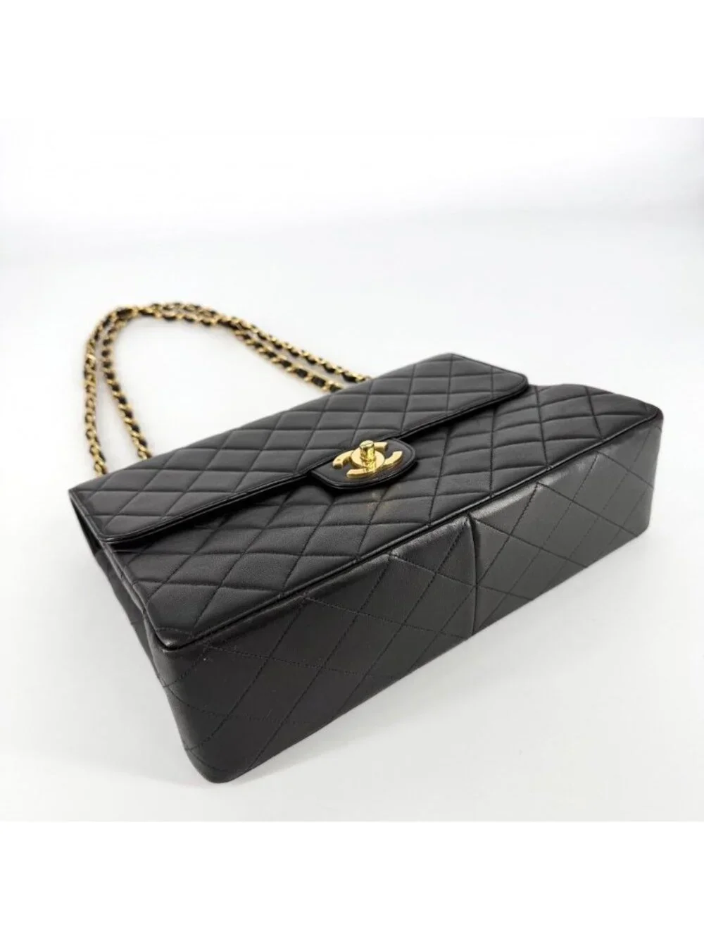 Chanel Shoulder Bag Maxi Quilted CC Logo Double Chain Crossbody Turnlock